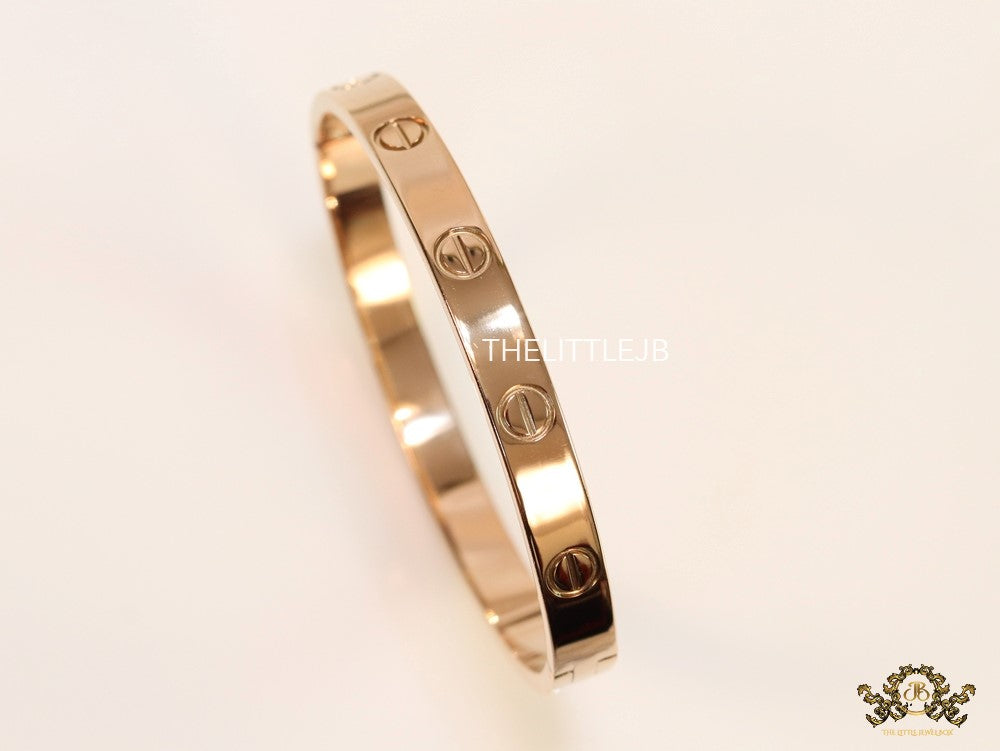 Men's rosegold all screws oval shaped openable bracelets
