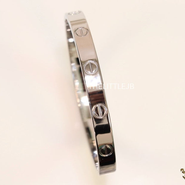 Men's platinum all screws oval shaped openable bracelets