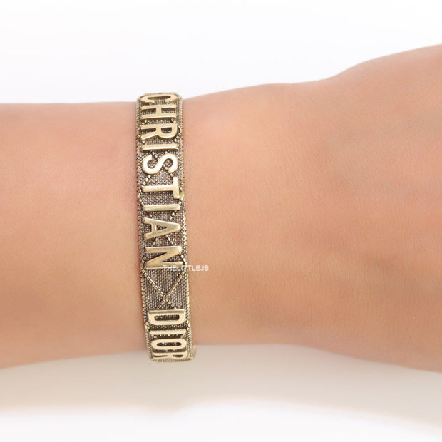 Matt gold bracelet band with initials