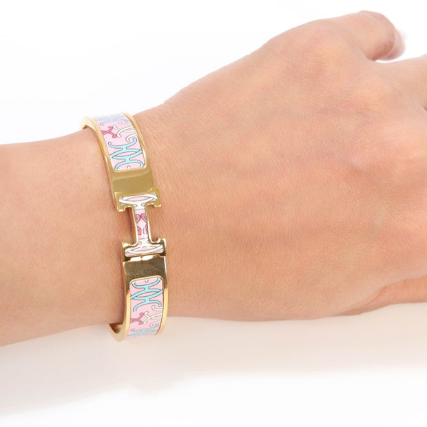 Alphabet H pastel pink bracelet