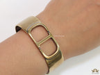 Antique finish C D alphabet open bracelet