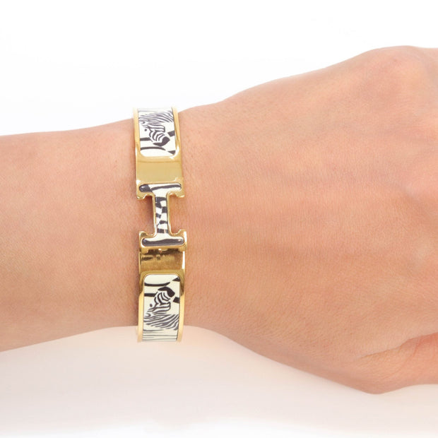 Alphabet H zebra print bracelet