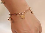 Rose Gold Plated Link Chain Bracelet with Alphabet — Tiff & Co Style