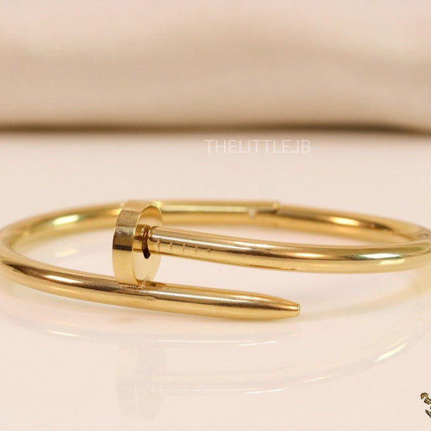 Gold plated nail bracelet for women