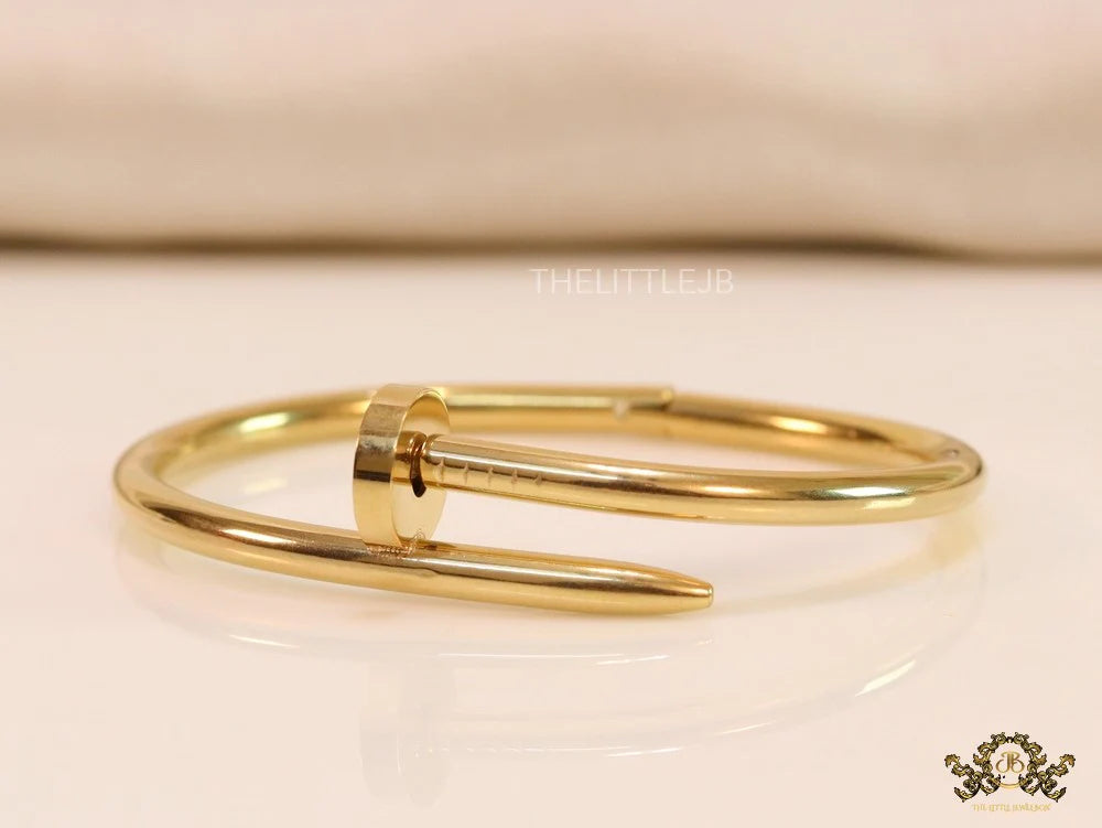 Gold plated nail bracelet for women