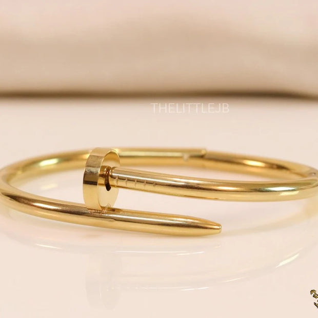 Gold plated nail bracelet for women