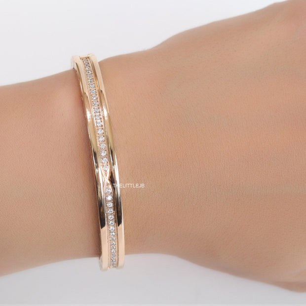 Rose gold plated bracelet with cz line
