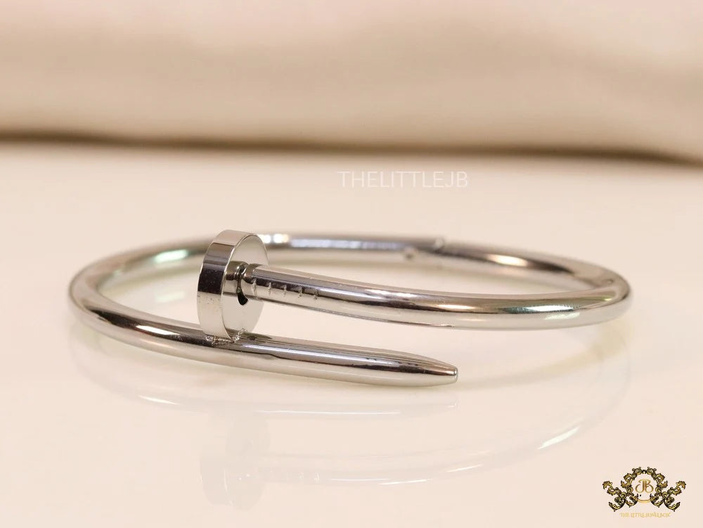 Platinum plated nail bracelet