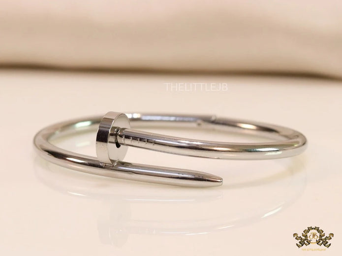 Platinum plated nail bracelet