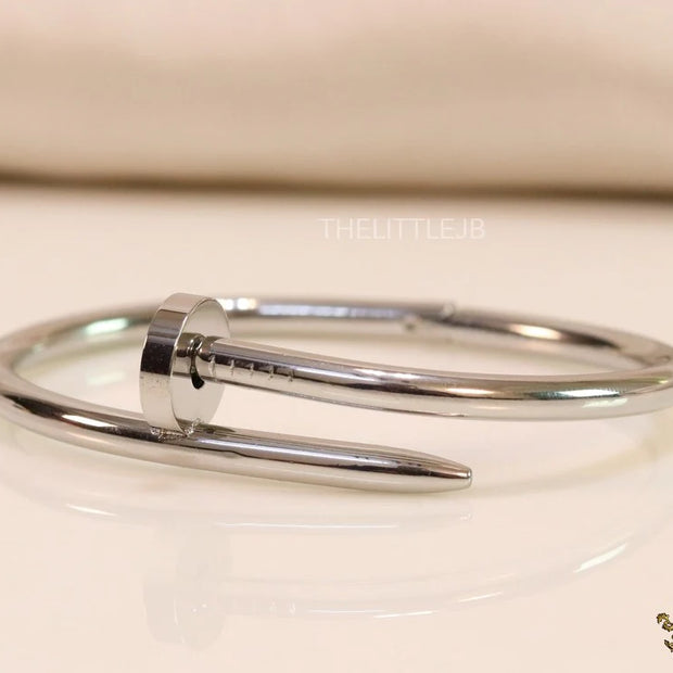 Platinum plated nail bracelet