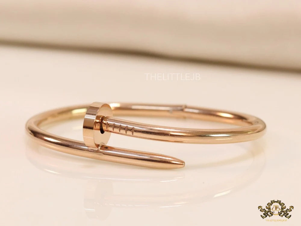 Rose gold plated nail bracelet for women