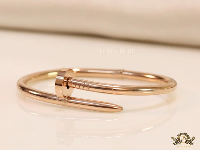 Rose gold plated nail bracelet for women