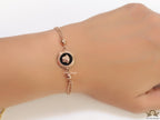 Double chain Medusa bracelet in rose gold