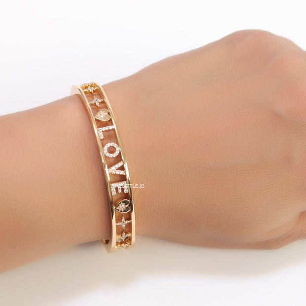 Gold plated cz LOVE bracelet