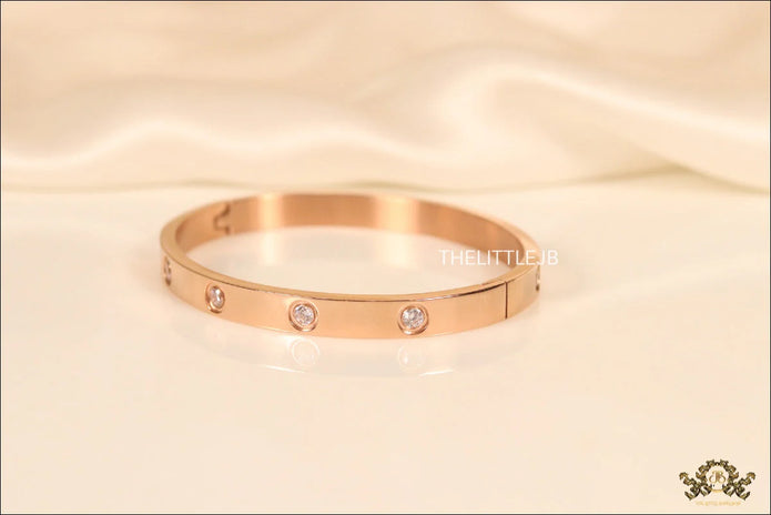 Rose gold Plated love bracelet with zircons