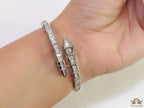 Platinum plated cz serpent bracelet