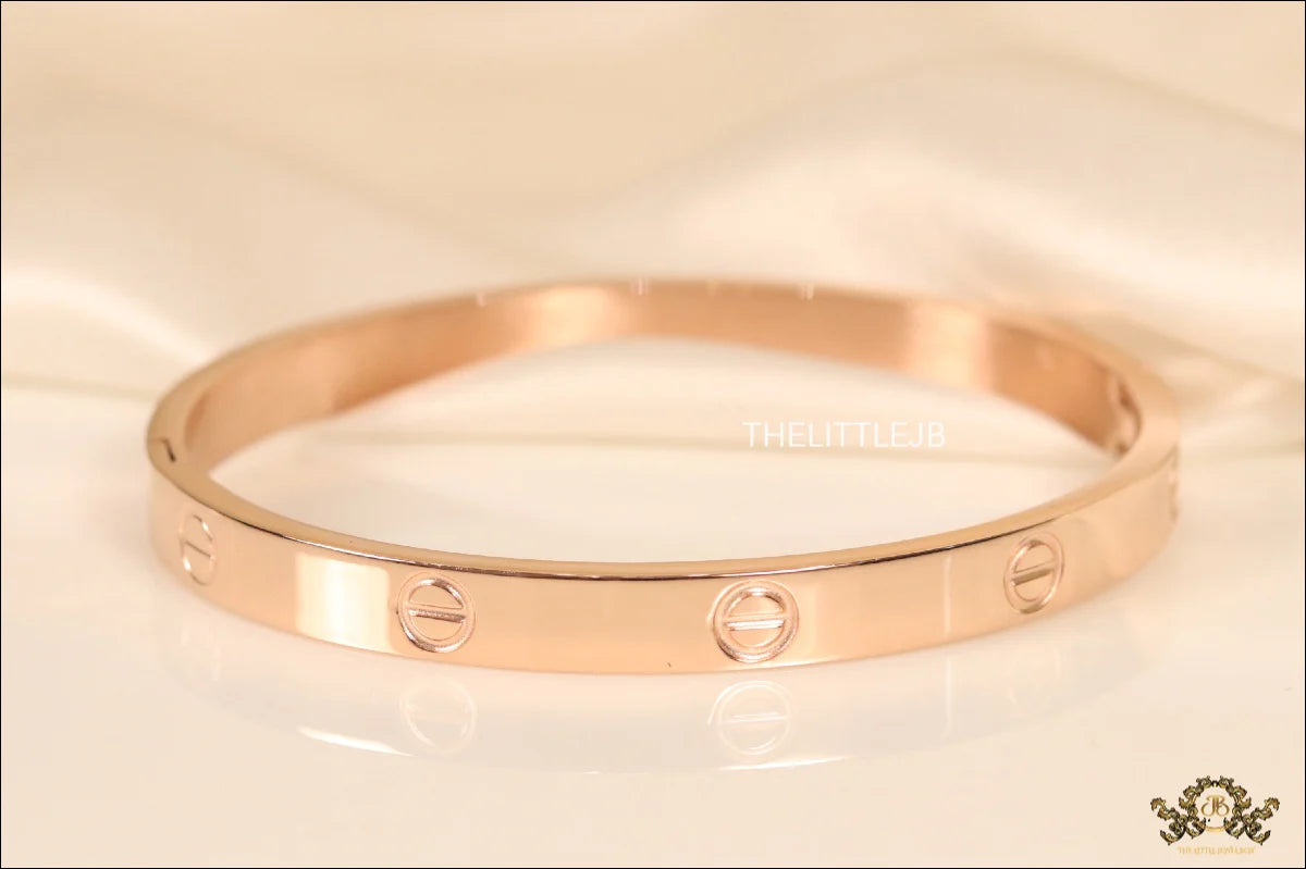 Women Rose Gold Plated bracelet with screws