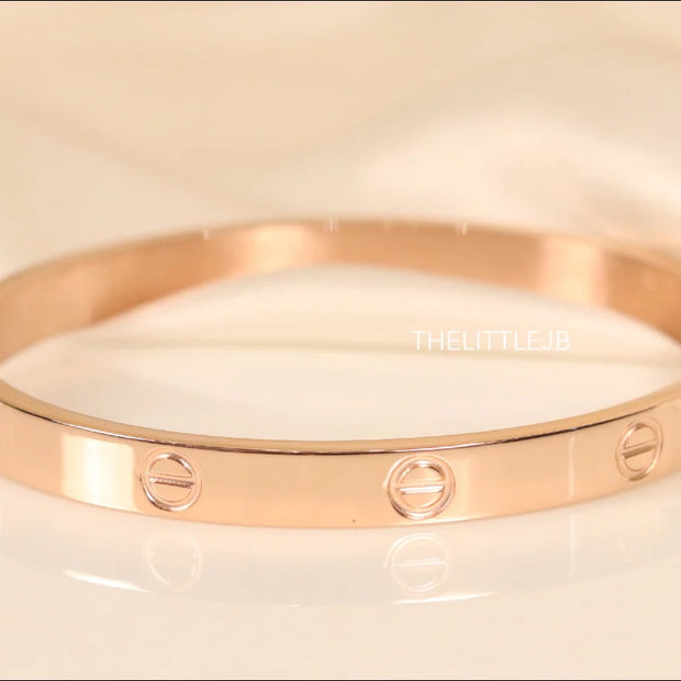 Women Rose Gold Plated bracelet with screws