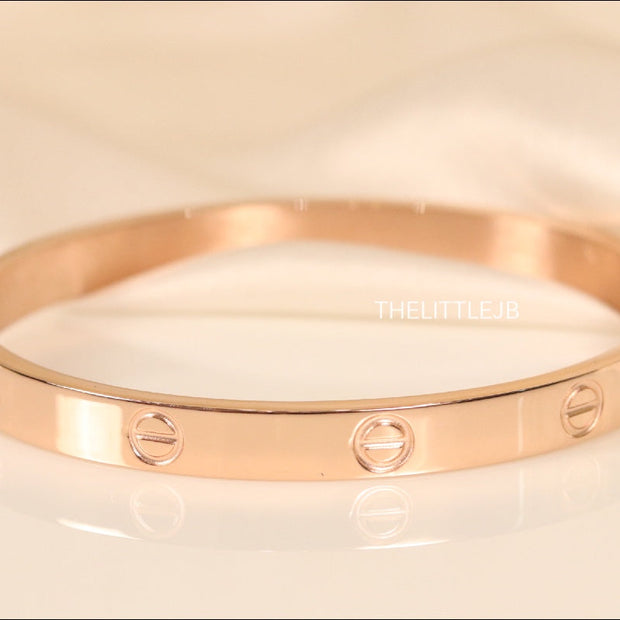 Women Rose Gold Plated bracelet with screws