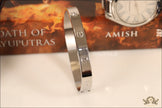 Men's Screw and zircon platinum finish bracelet rectangle shape