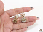 Pearl bomber earrings with fancy hangings