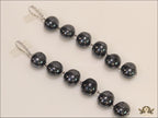 Charcoal grey shell pearl danglers