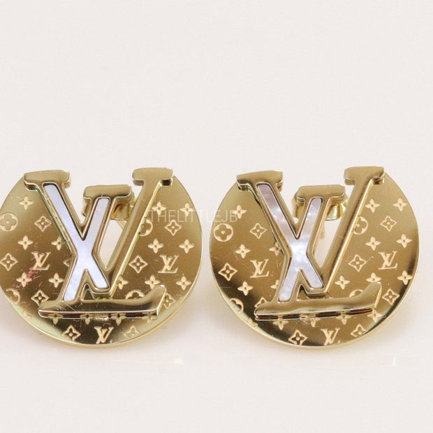 Gold plated stud earrings with alphabet motifs