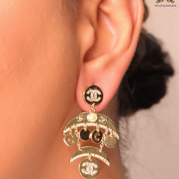 Gold plated Two tier dangles with alphabet charms
