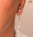 CZ alphabet dangles with pearl tops