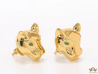 Golden panther face studs