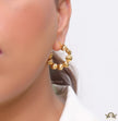 Golden beaded hoop earrings