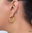 Golden beaded hoop earrings