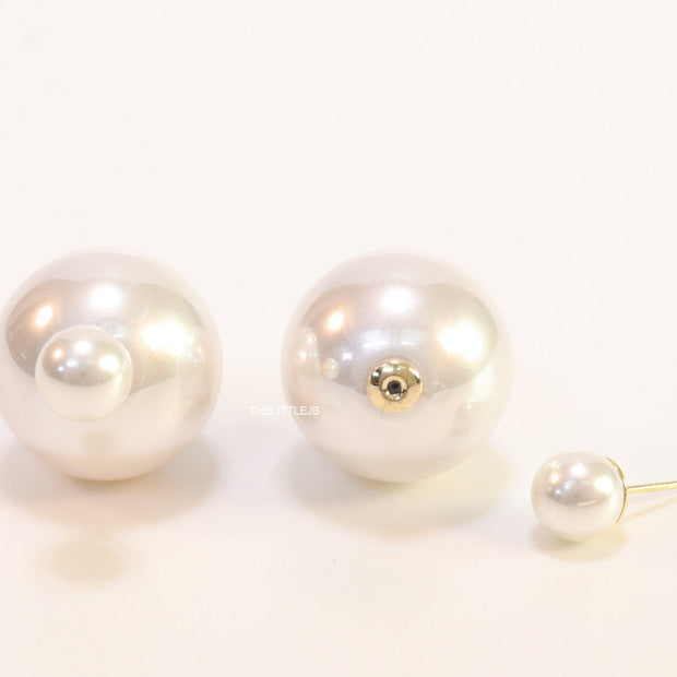 Gold plated 20mm pearl bomber studs