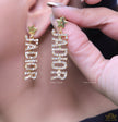Gold plated cz alphabet dangles