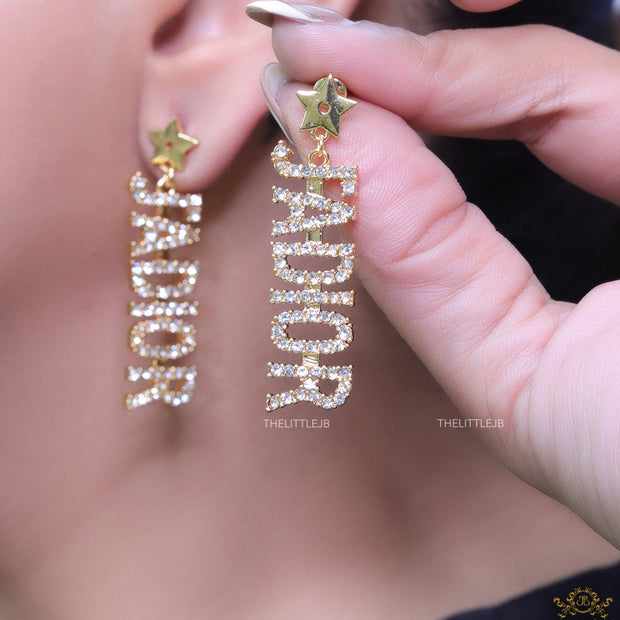 Gold plated cz alphabet dangles