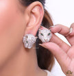 Cz Panther studs in platinum finish
