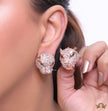 Cz panther studs in rose gold finish