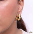 Alphabet BV Gold plated open bent bolt shape earrings
