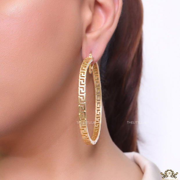Big designer golden hoops 70mm