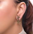 Antique Gold plated alphabet studs with woven texture