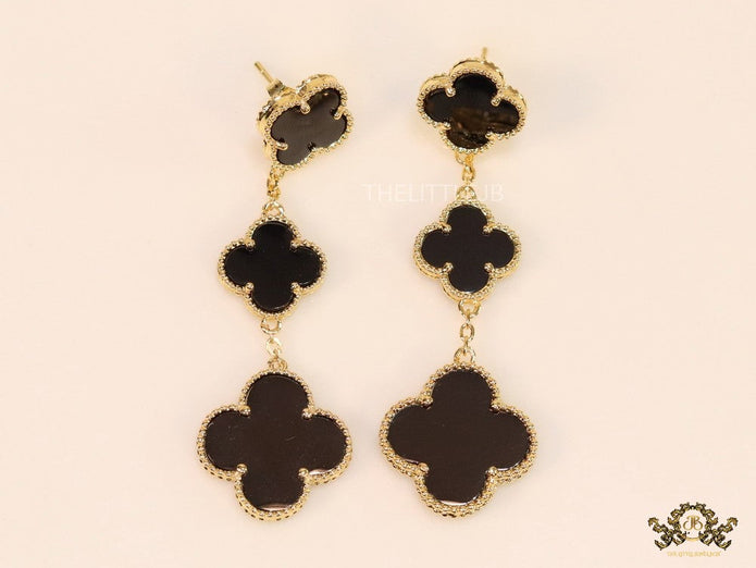 Golden and black clover dangles
