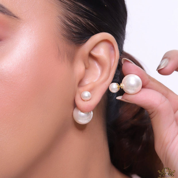 Gold plated 16mm pearl bomber studs