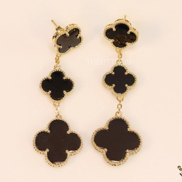 Golden and black clover dangles