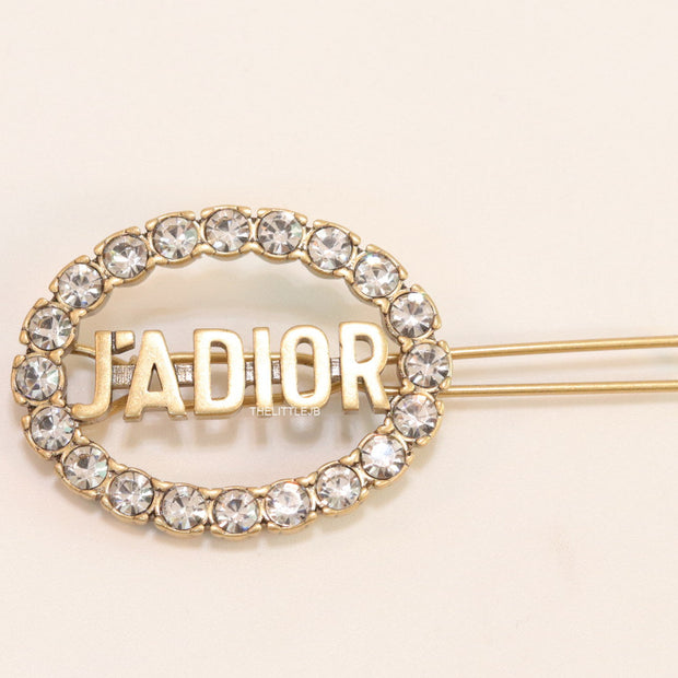 Gold-plated Hair Pin with Silver Studs