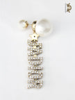 Alphabet D Pearl Bomber with cz antique motif