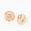 Double C Gold and pink halo studs