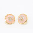 Double C Gold and pink halo studs