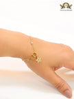 Alphabet CD and star charm chain bracelet