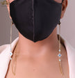 Golden mask chains with MOP evil eye clovers