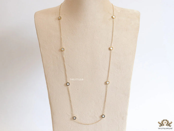 Alphabet BVL Golden chain necklace with MOP roman numeral discs